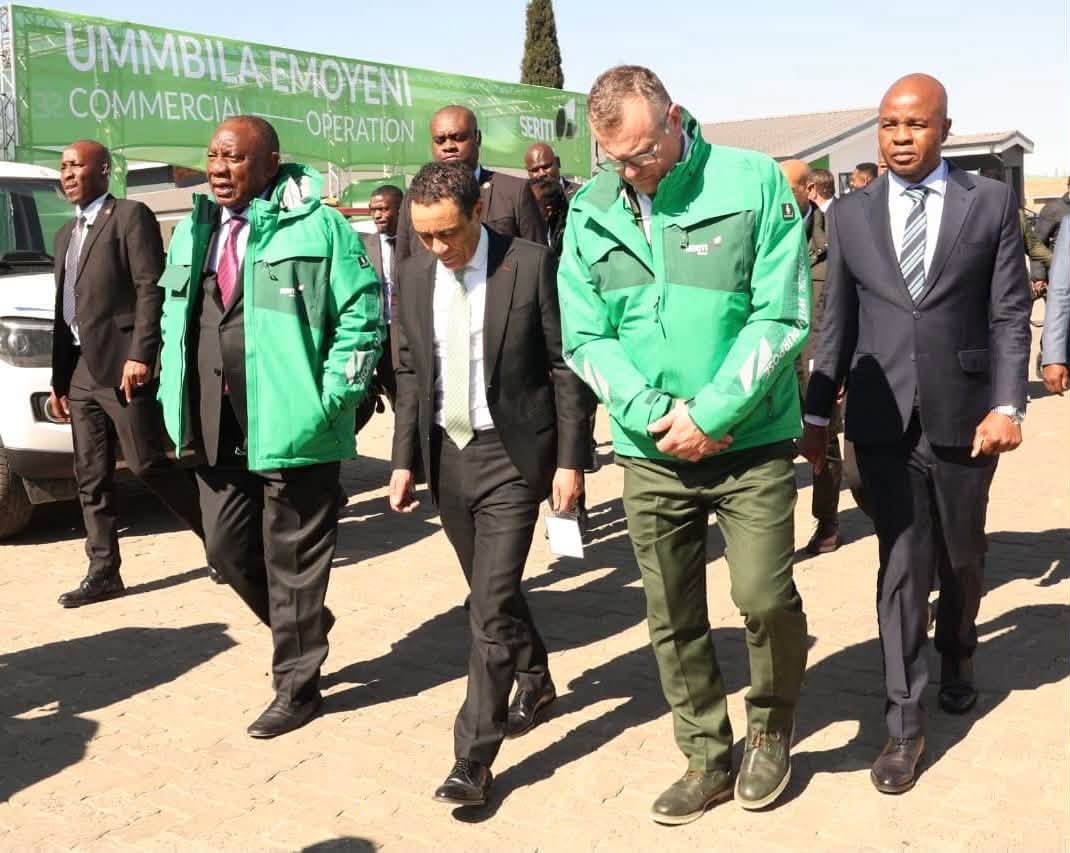 President Cyril Ramaphosa today officiated the Ummbila Emoyeni Wind Energy Facility in Bethal