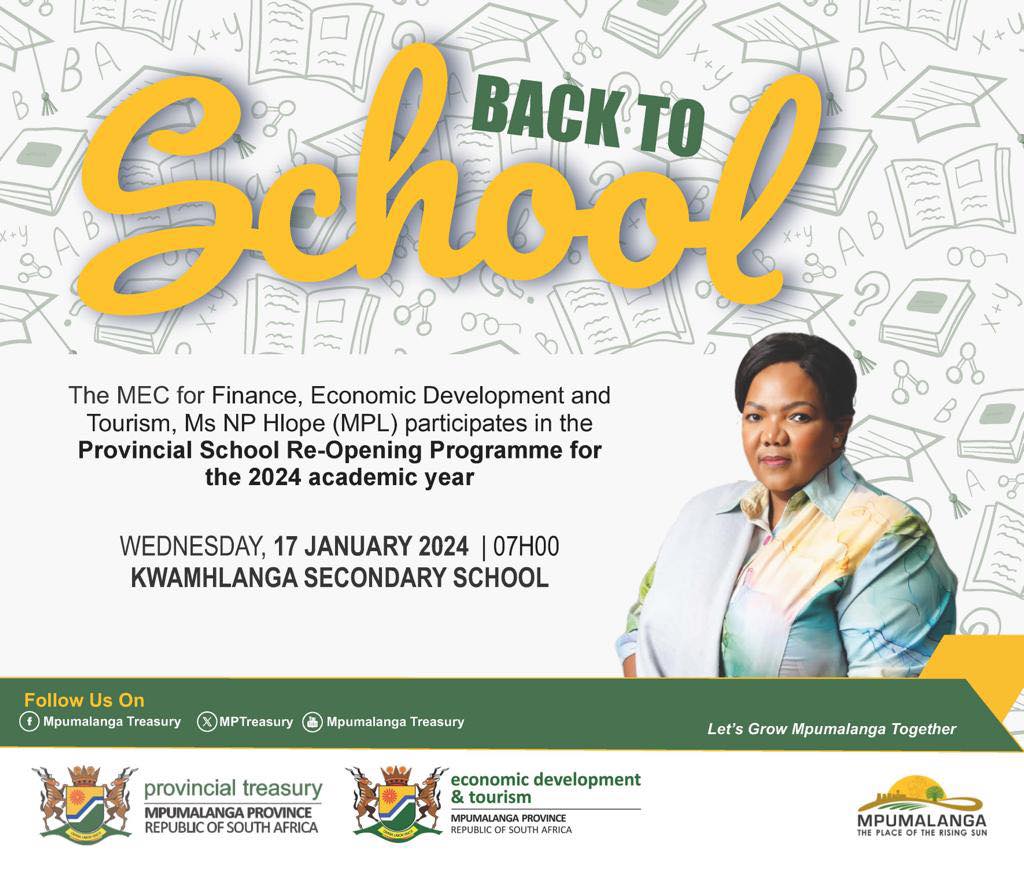 MEC Hlophe to visit KwaMhlanga Secondary School on school opening day for 2024