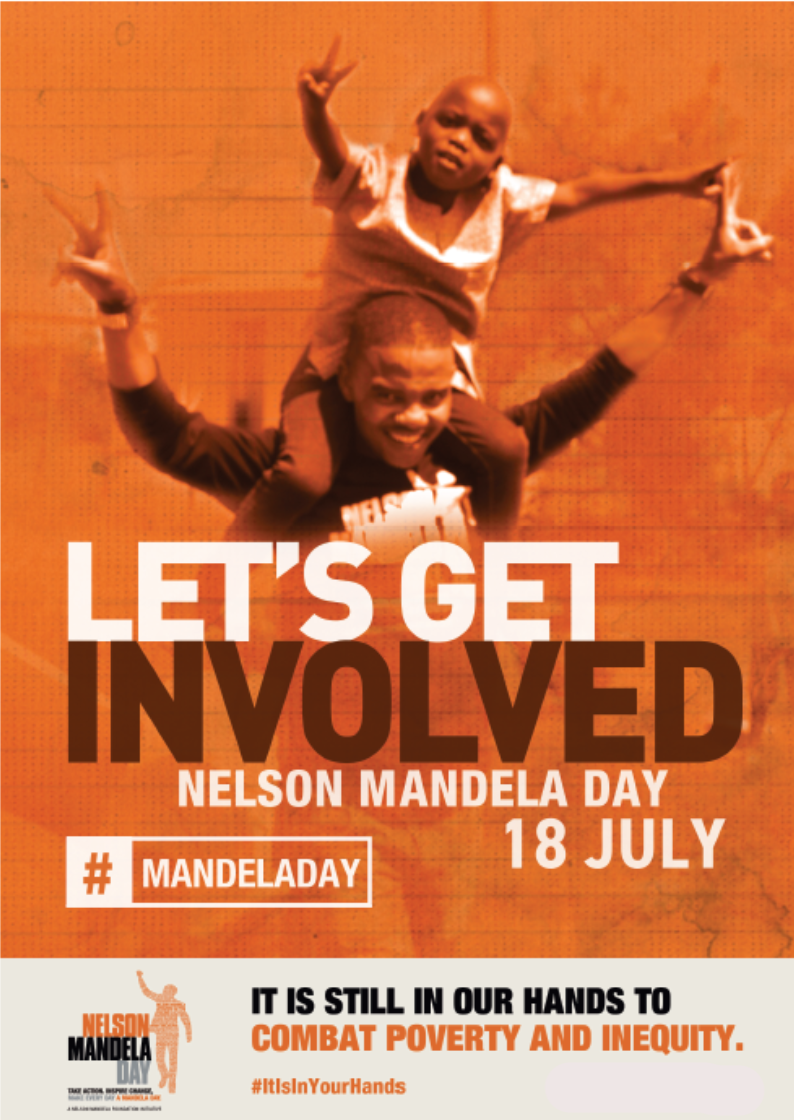 Mandela Day 2026 poster - It is still in our hands to combat poverty and inequity