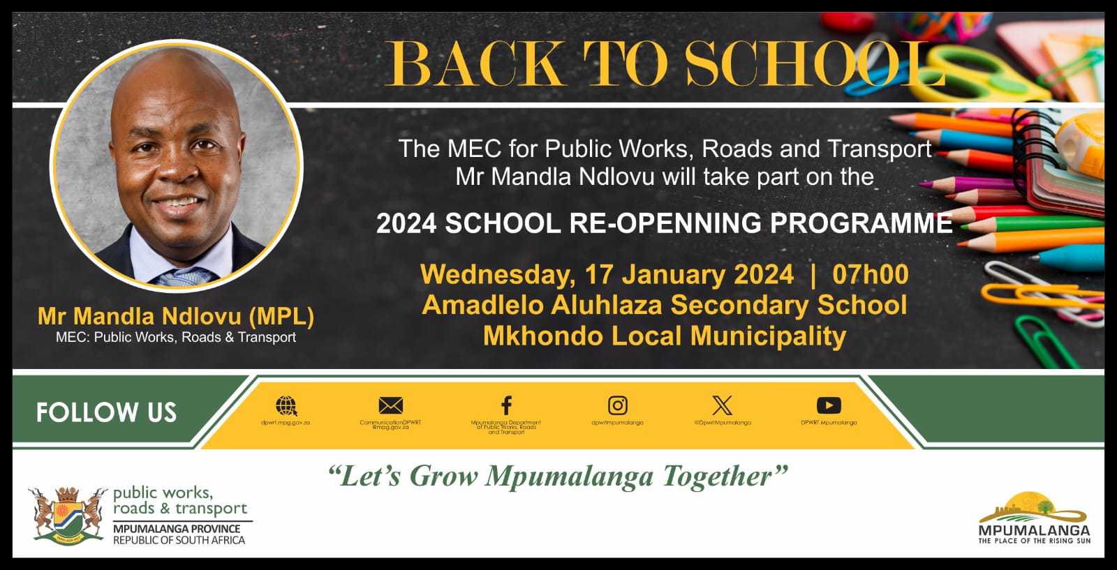 2024 school reopening programme for PWRT