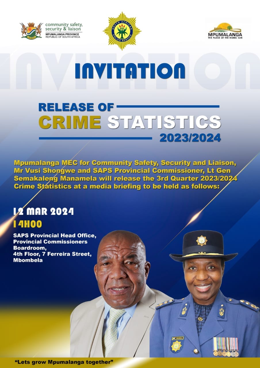 Release of crime statistics for 2023/2024 poster